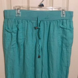 Blue linen pants
